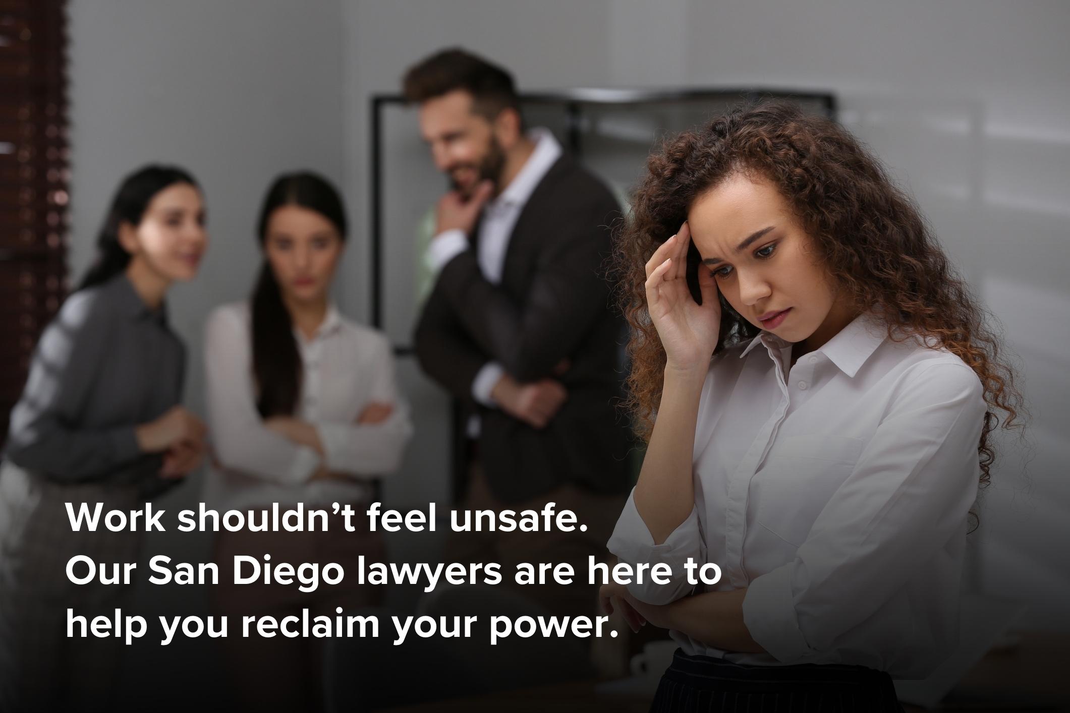 A woman suffers racial discrimination at work, which is illegal under the California Fair Employment and Housing Act.