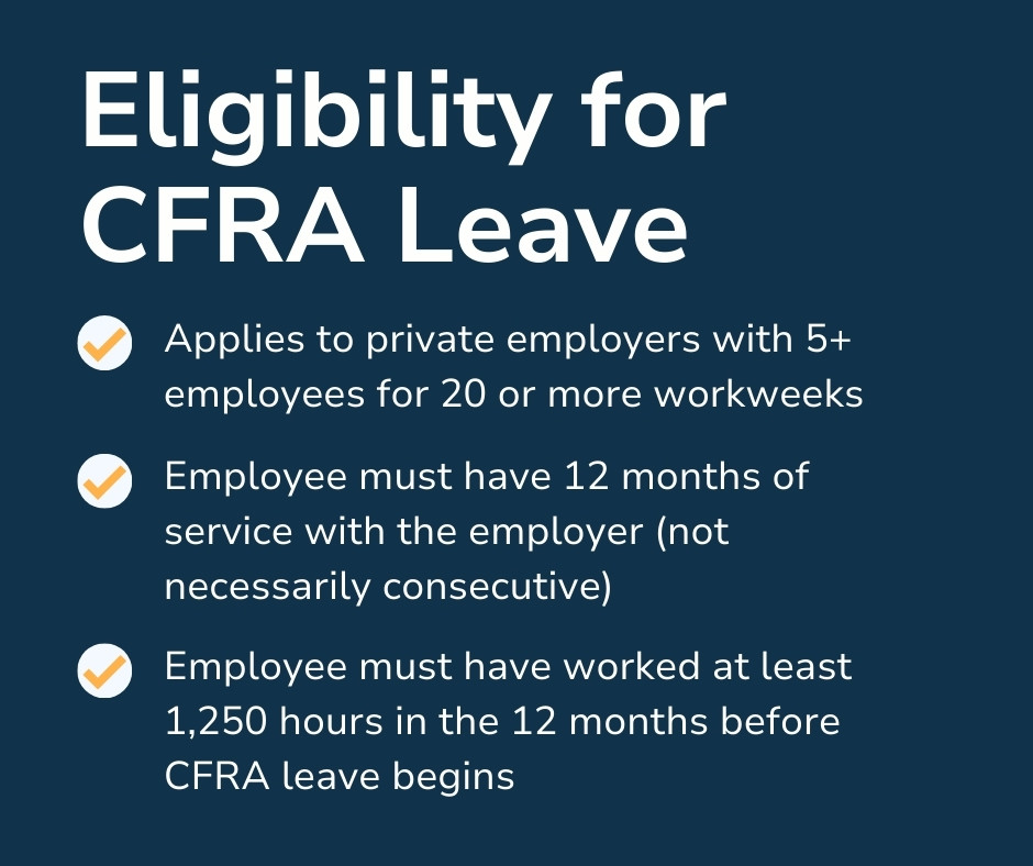 Eligibility for CFRA Leave graphic