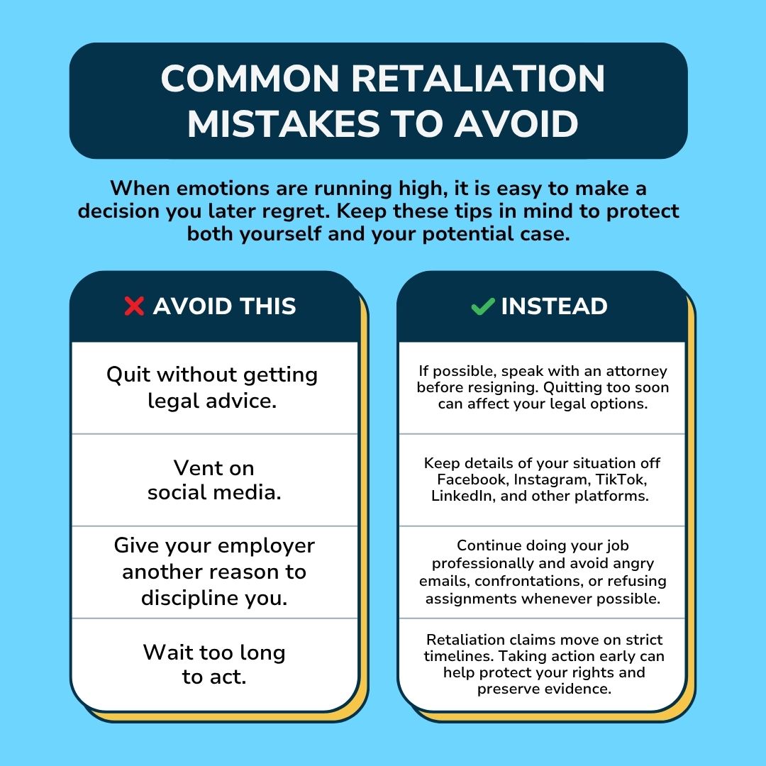 Common Retaliation Mistakes to Avoid